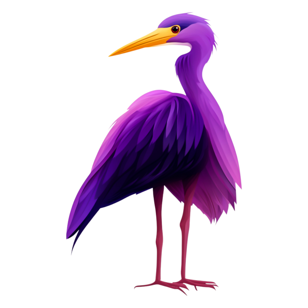 Vibrant Purple Bird with Elegant Feathers Isolated on png