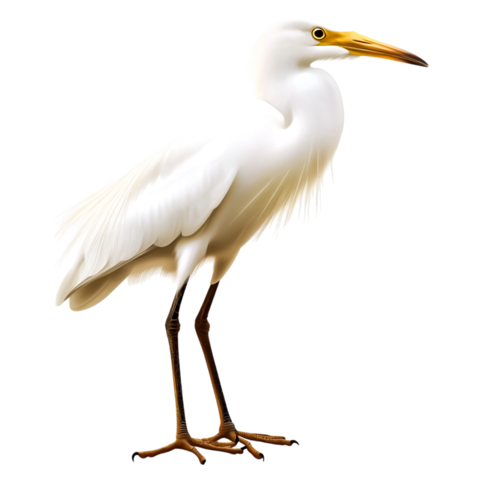 Elegant White Bird Standing Gracefully in a Natural Setting png