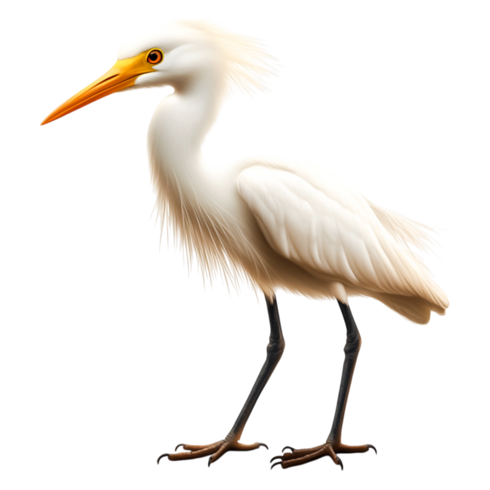 Elegant White Bird Standing Gracefully in Natural Setting png