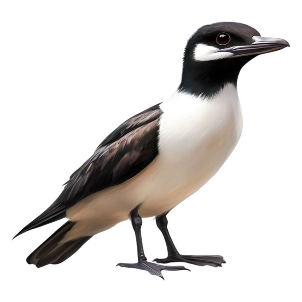 Detailed Illustration of a Beautiful Bird with Black and White Feathers png