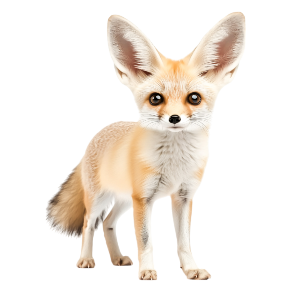 Adorable Fennec Fox with Large Ears in Natural Posture png