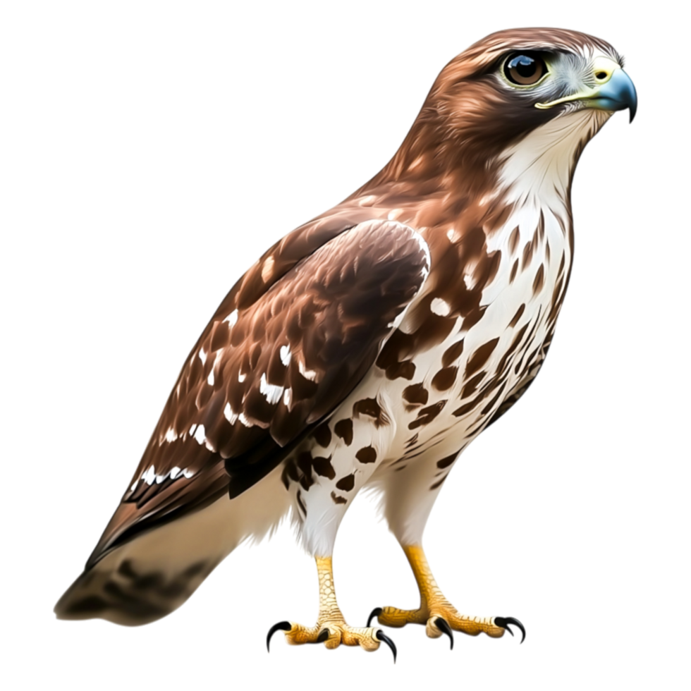 Detailed closeup of a Majestic Hawk with Rich Brown Feathers png