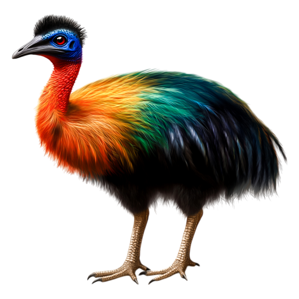 Vibrant Colorful Bird with Unique Plumage in Detailed Portrait png