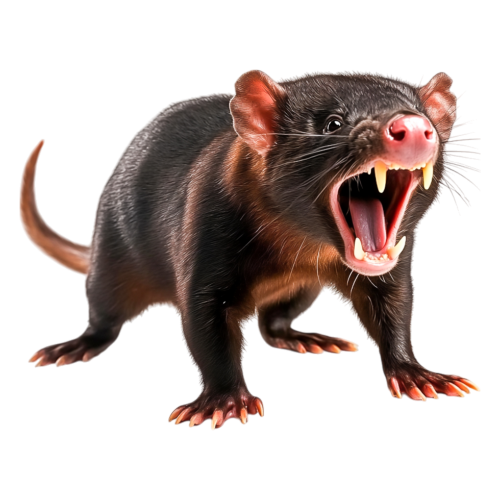 Fierce Tasmanian Devil with Open Mouth in a Natural Setting png