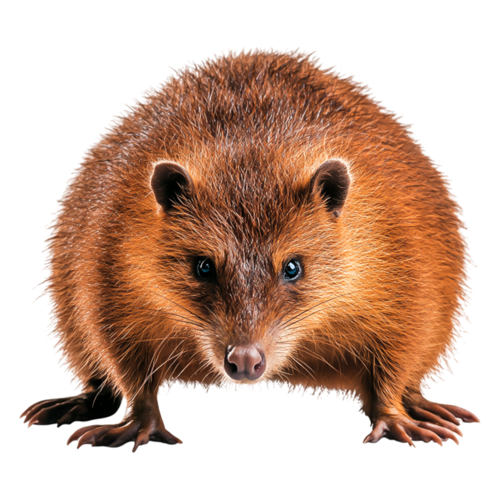 closeup of an Adorable Brown Mammal with Spiky Fur and Bright Eyes png