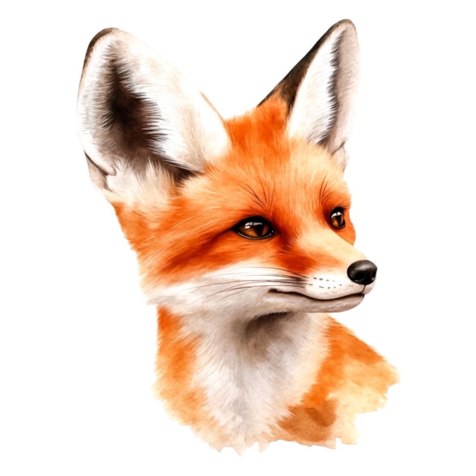 Detailed Portrait of a Fox with Striking Orange Fur and Intense Eyes png