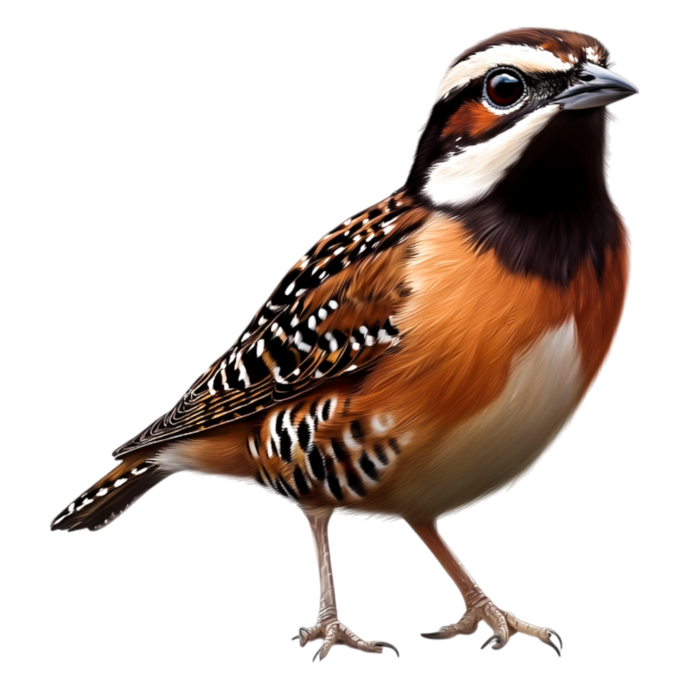Detailed Portrait of a Colorful Songbird with Distinctive Features png