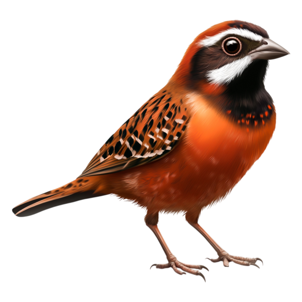 Colorful bird perched on branch with vibrant feathers and details png