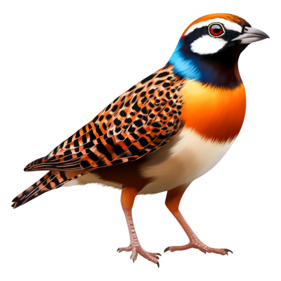 Colorful Bird with Vibrant Plumage Perched Against a Bright Background png