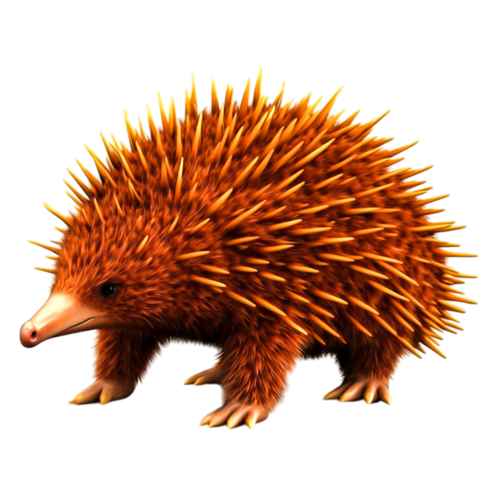Colorful and Realistic Illustration of an Echidna in Detail png