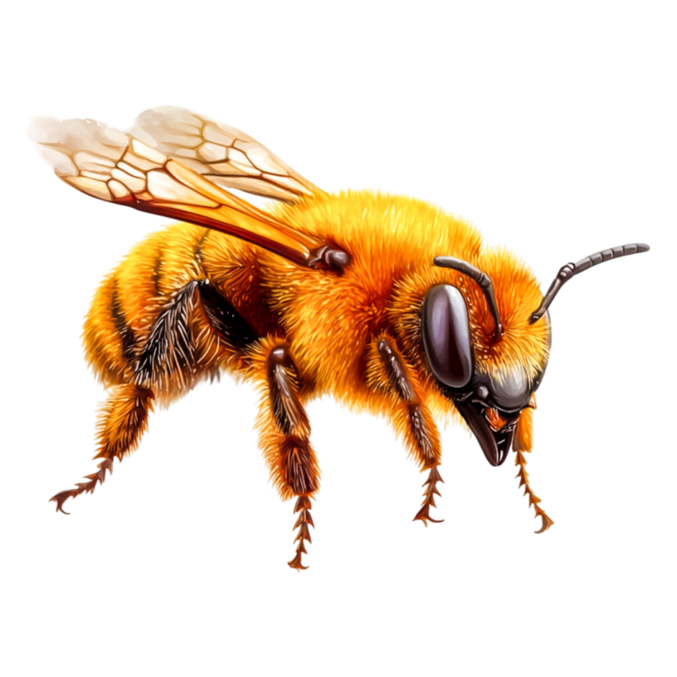 Detailed closeup of a Realistic Honeybee png