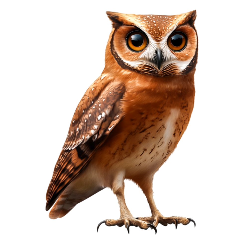 Realistic and Detailed Illustration of a Striking Owl Captured in Detail png