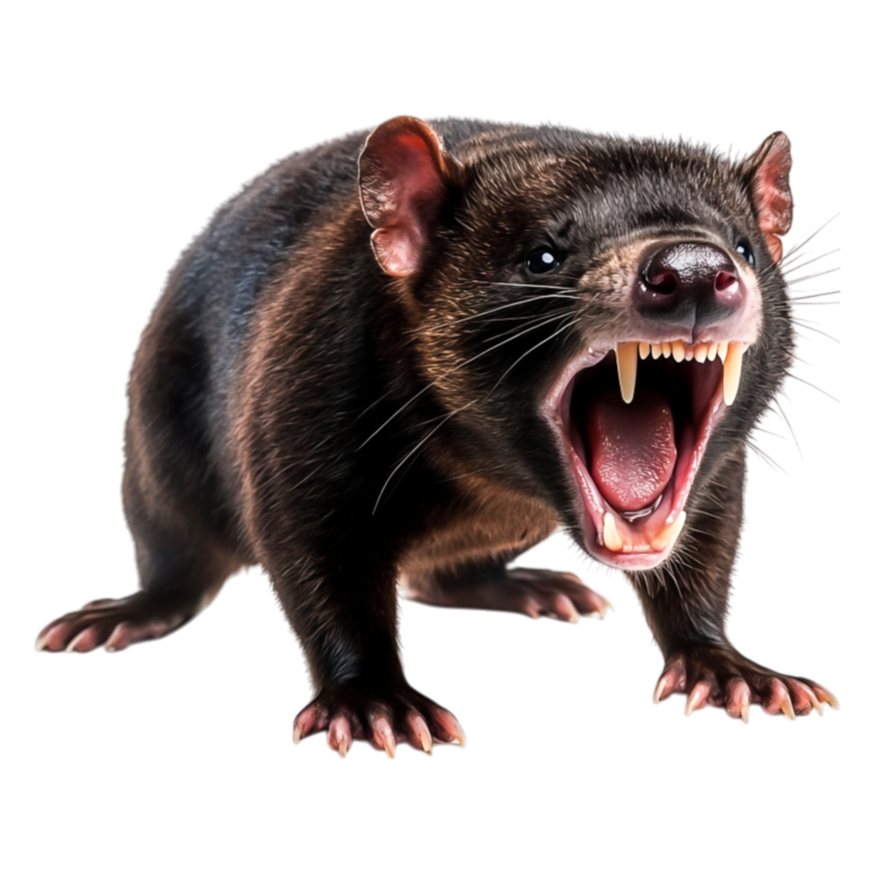 Fierce Tasmanian Devil with Open Mouth in High-Quality Illustration png