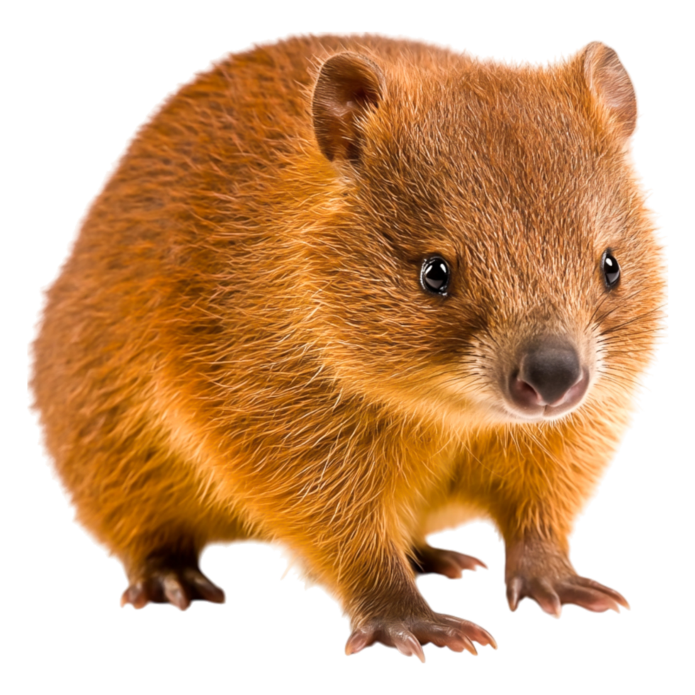 closeup of a Cute Wombat with Soft Fur and Bright Eyes png