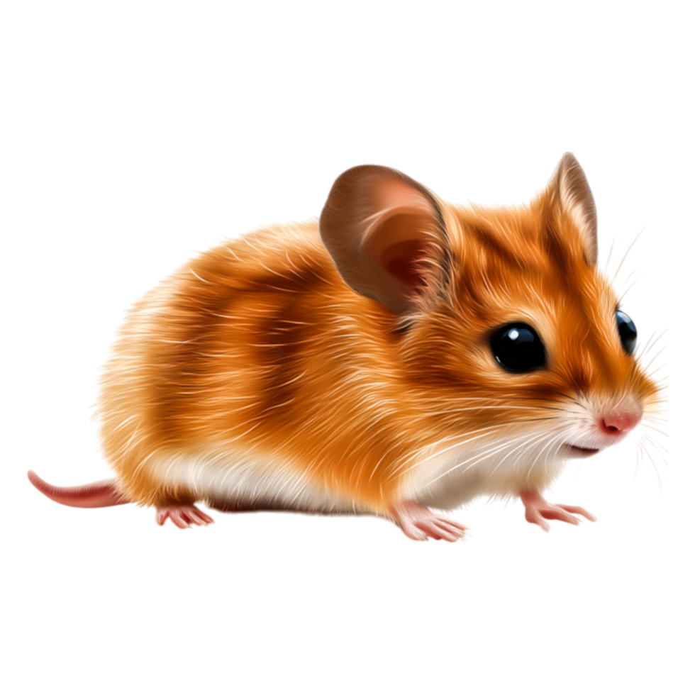 Adorable Brown and White Mouse with Large Eyes on png