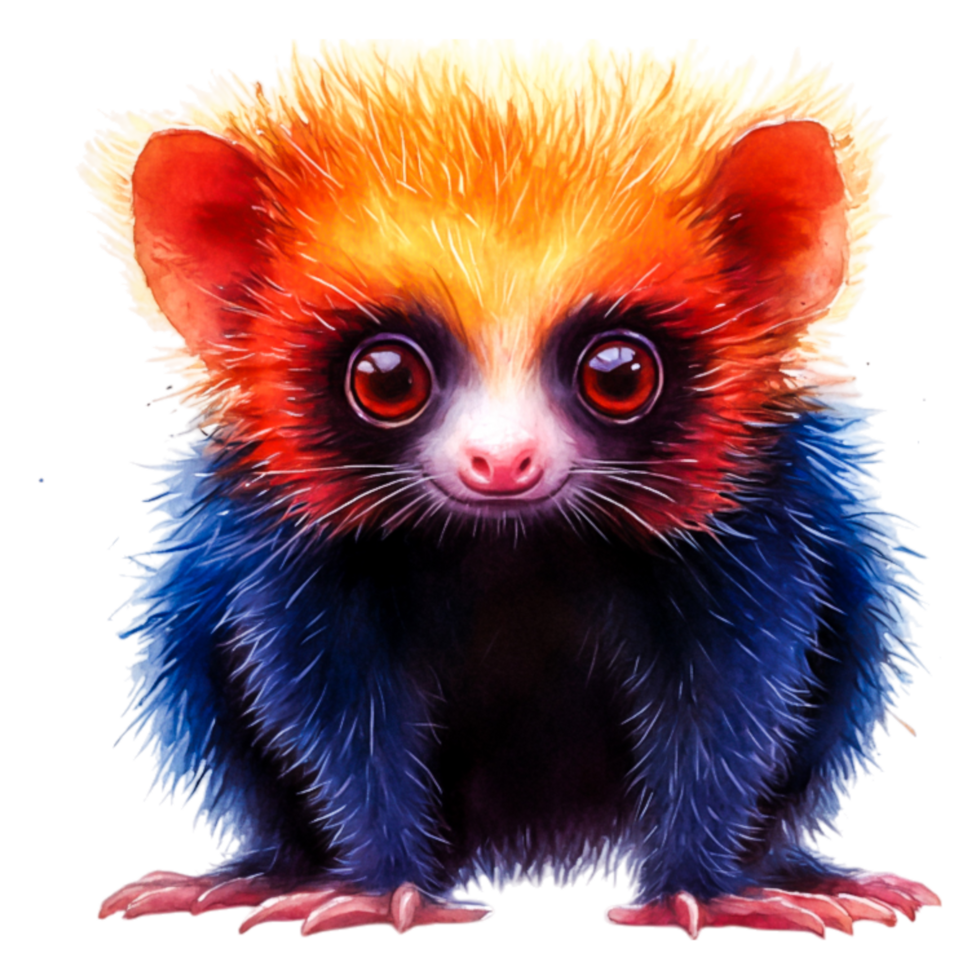 Colorful and Unique Cartonimal with Fluffy Fur and Bright Eyes png