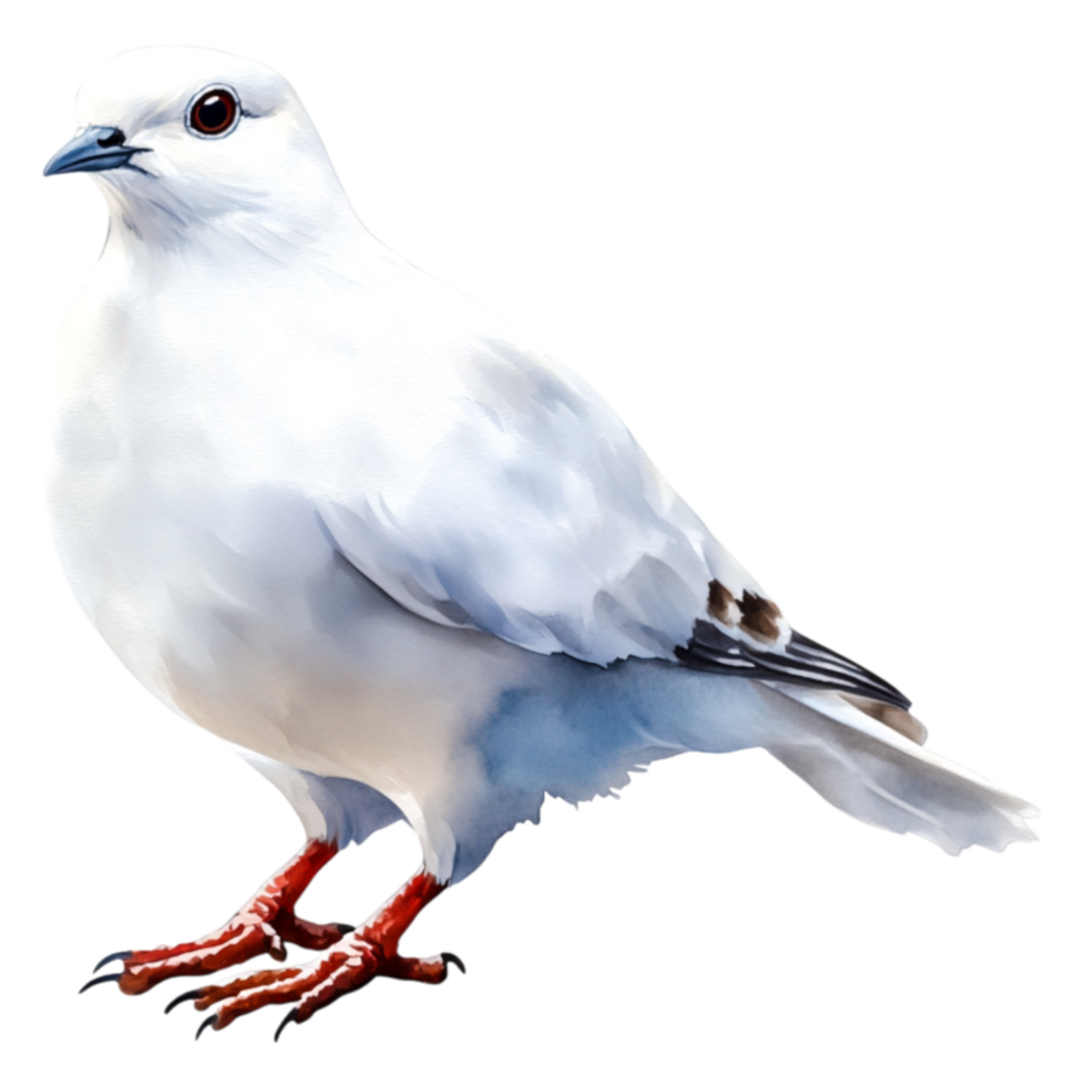 Majestic white bird with striking features standing on the ground png