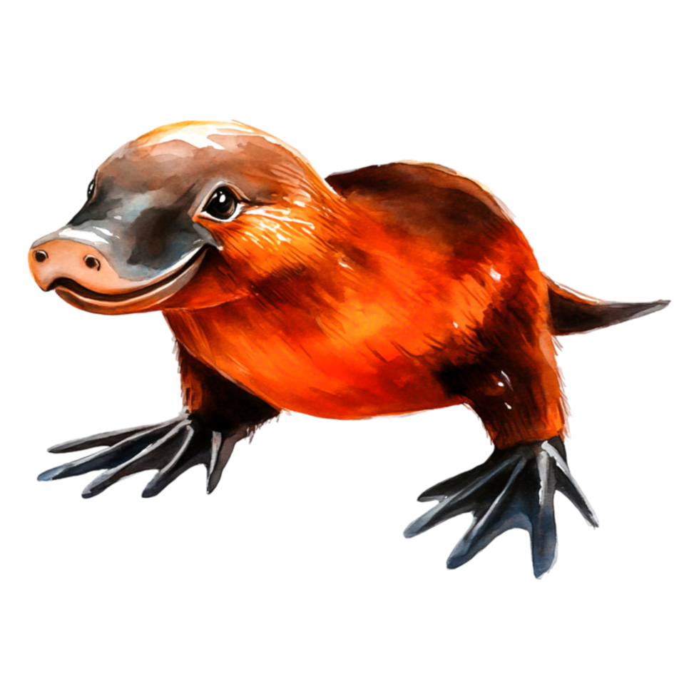 Colorful Platypus with Vibrant Fur and Unique Features png