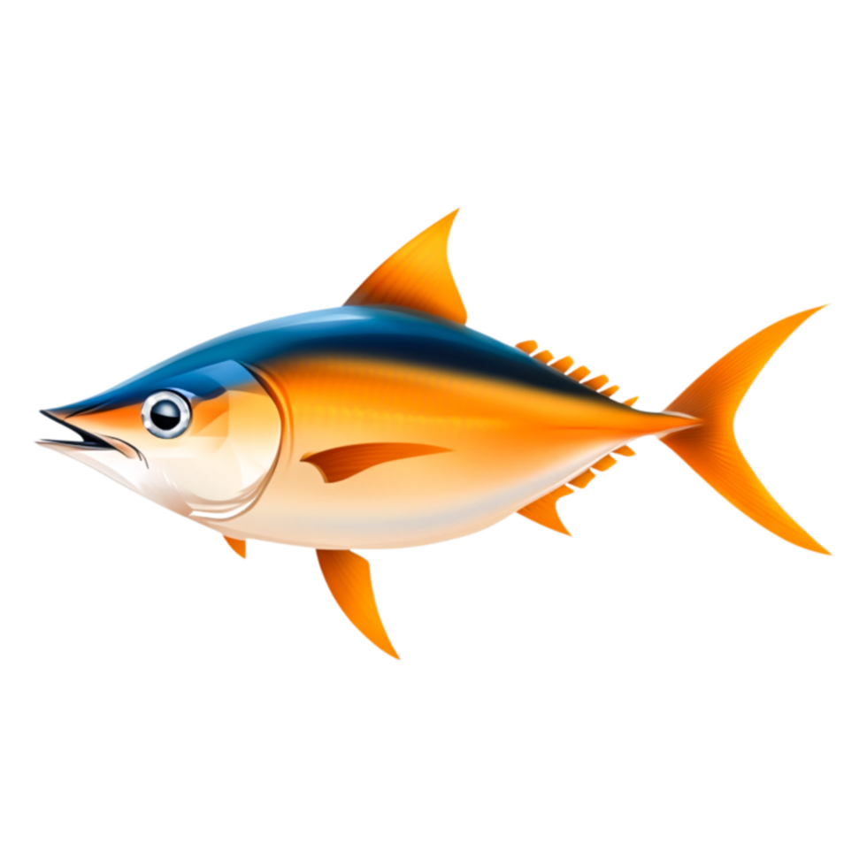 Brightly Colored Tuna Fish Swimming in Clear Blue Water png