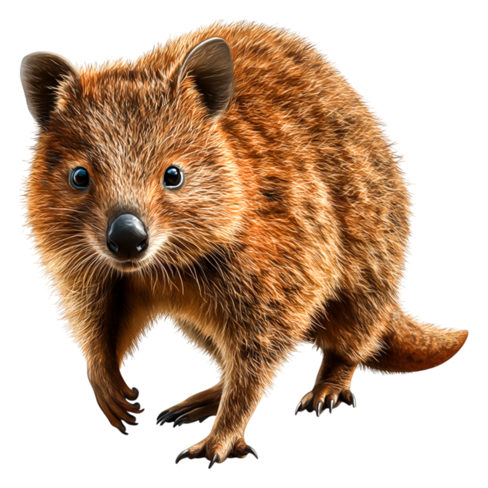 closeup of a Quokka in a Natural Habitat with Beautiful Fur png