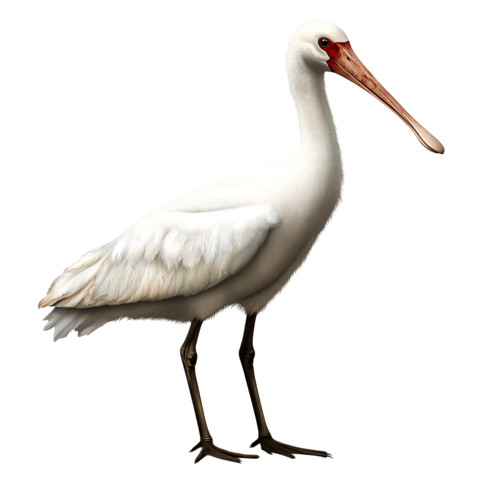 Elegant White Bird With Long Beak Standing Gracefully in Nature png