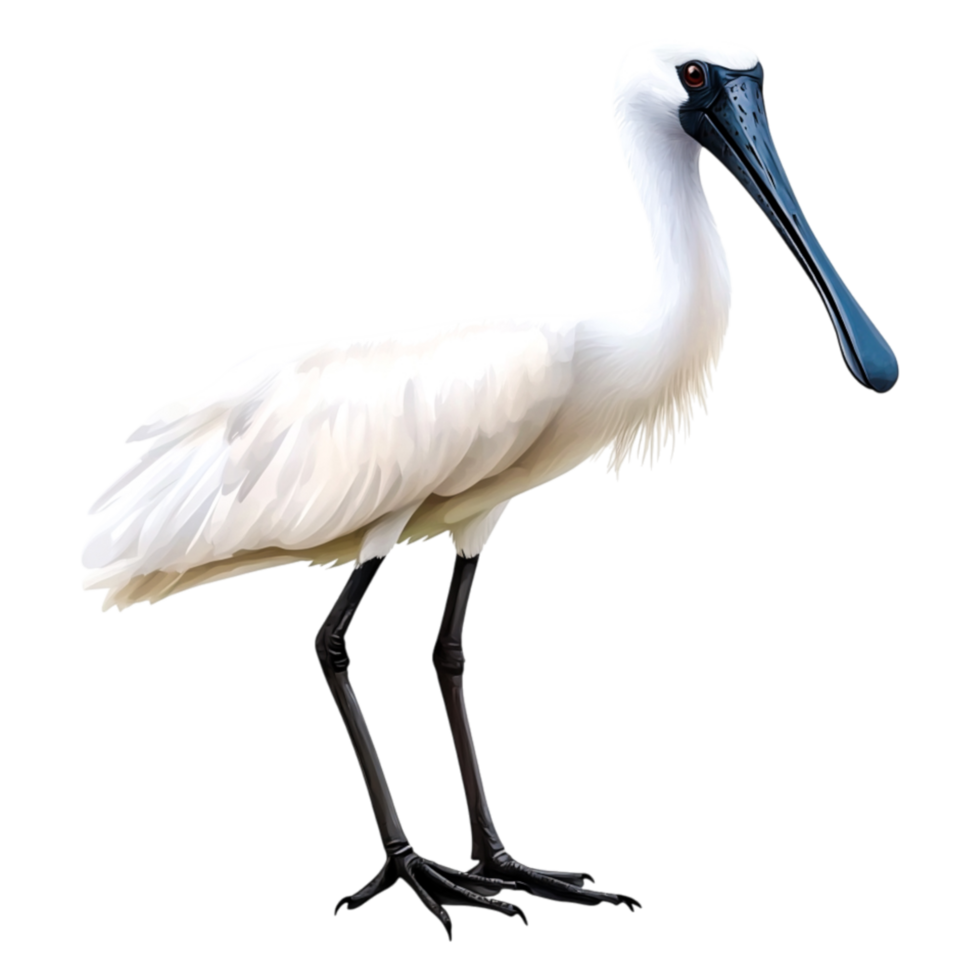 Elegant White Bird Standing Gracefully on One Leg in Nature Setting png