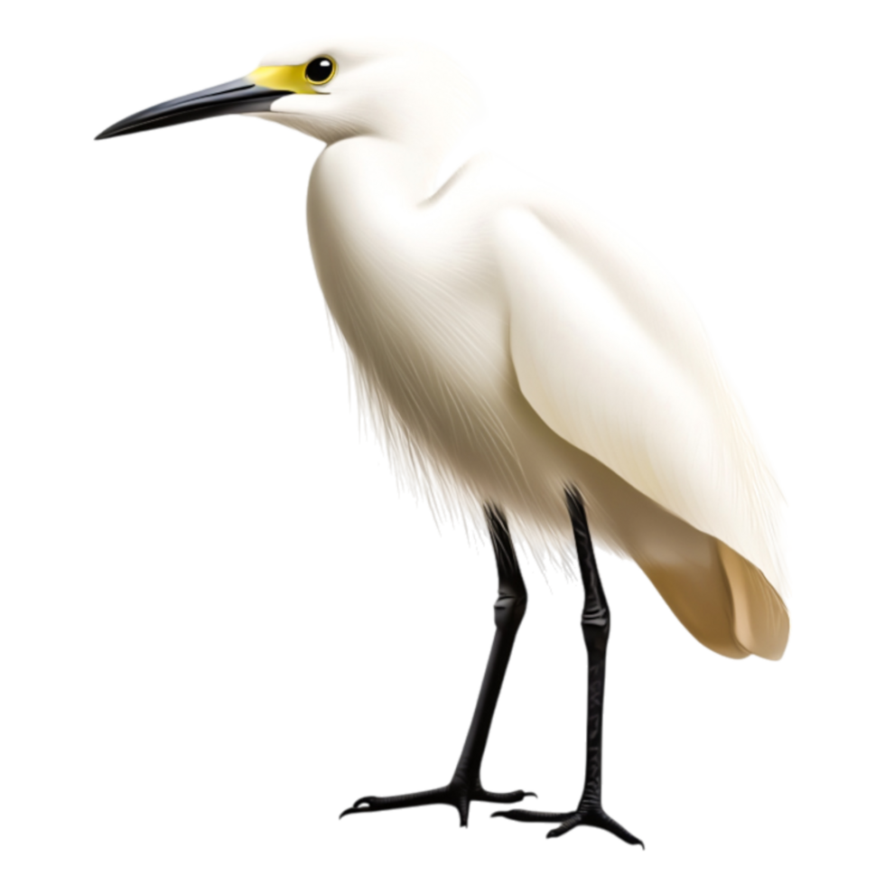 Elegant White Bird Standing Gracefully in Natural Habitat Scene png