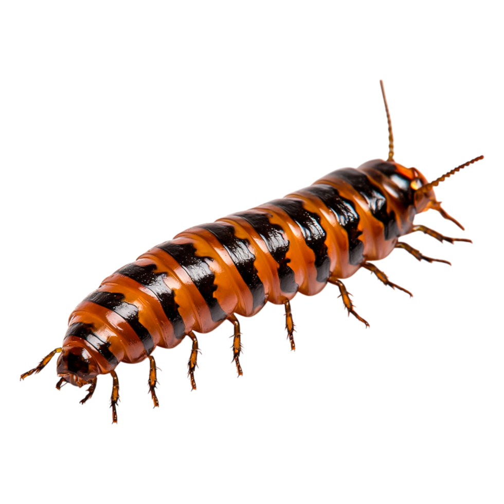 Colorful Insect Crawling on Surface with Stripes and Texture png