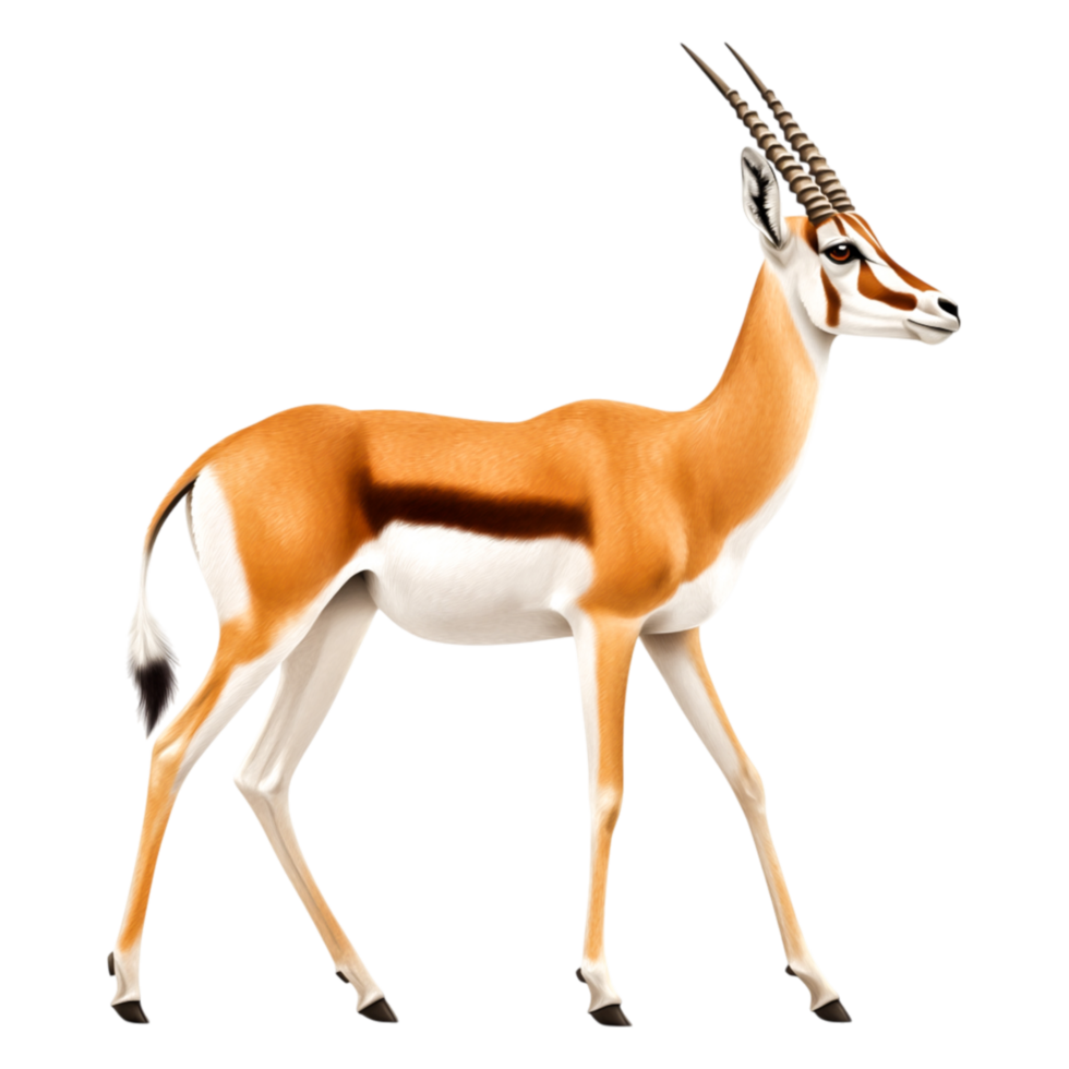 Elegant Antelope Striding Through Open Grassland in a Natural Pose png