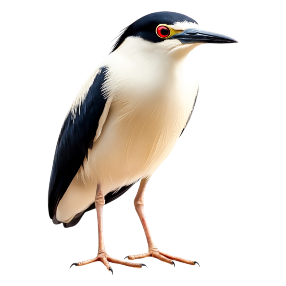 Striking Black-Crowned Night Heron Standing with Vibrant Features png