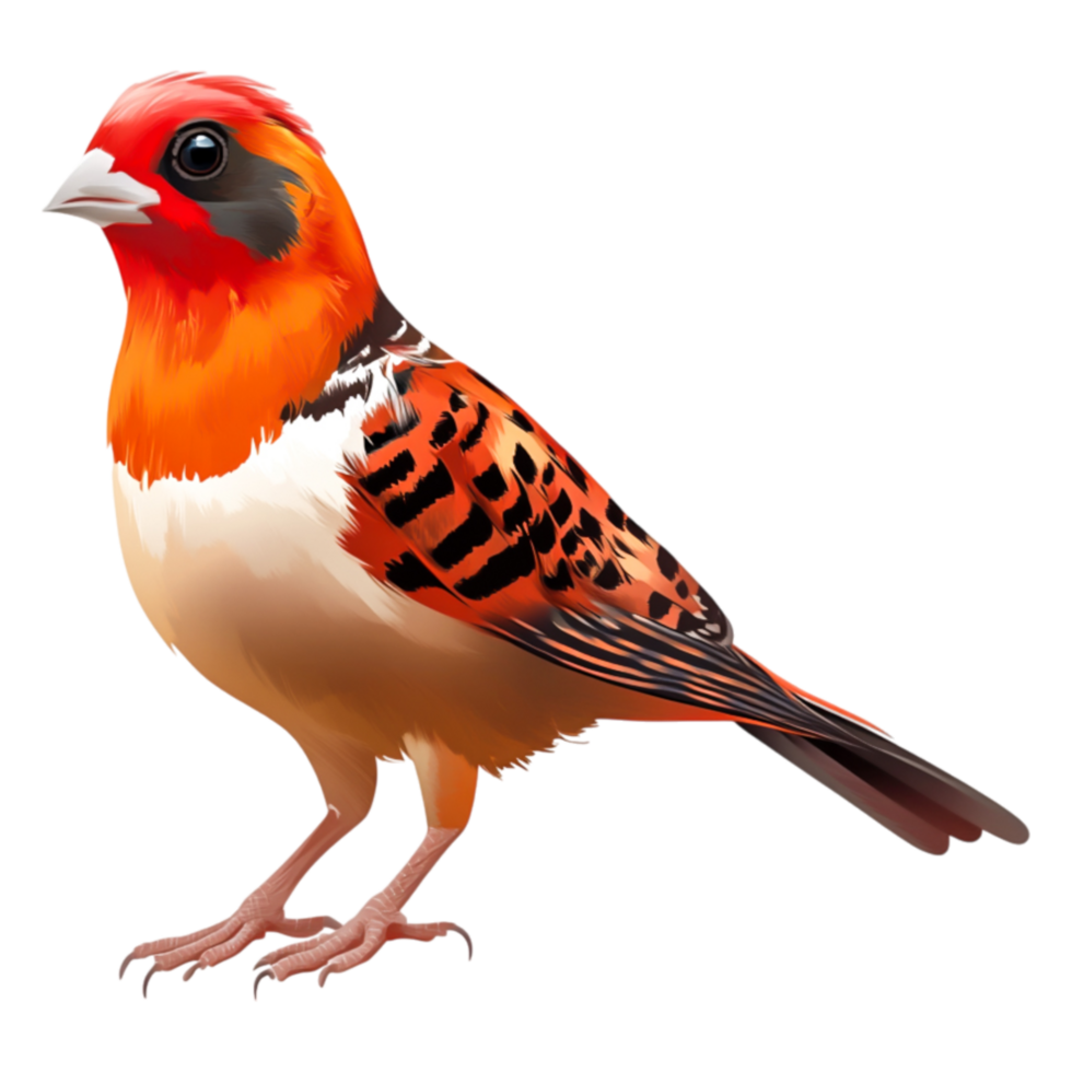 Brightly Colored Bird Perched Branch with Vivid Features png