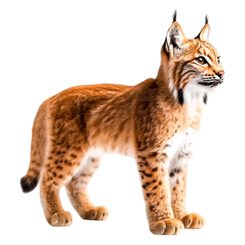 Majestic Lynx Standing Tall in Natural Habitat with Striking Gaze png
