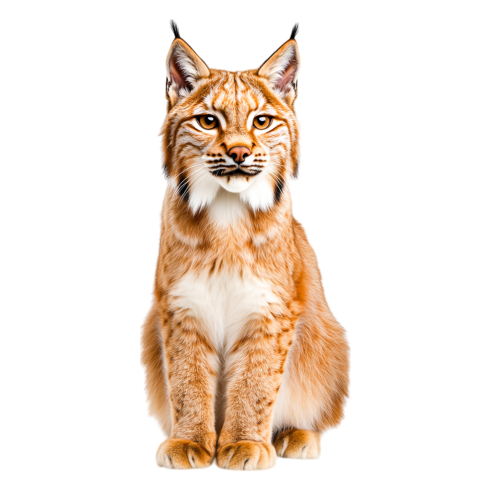 Majestic Lynx Portrait with Striking Features and Captivating Gaze png