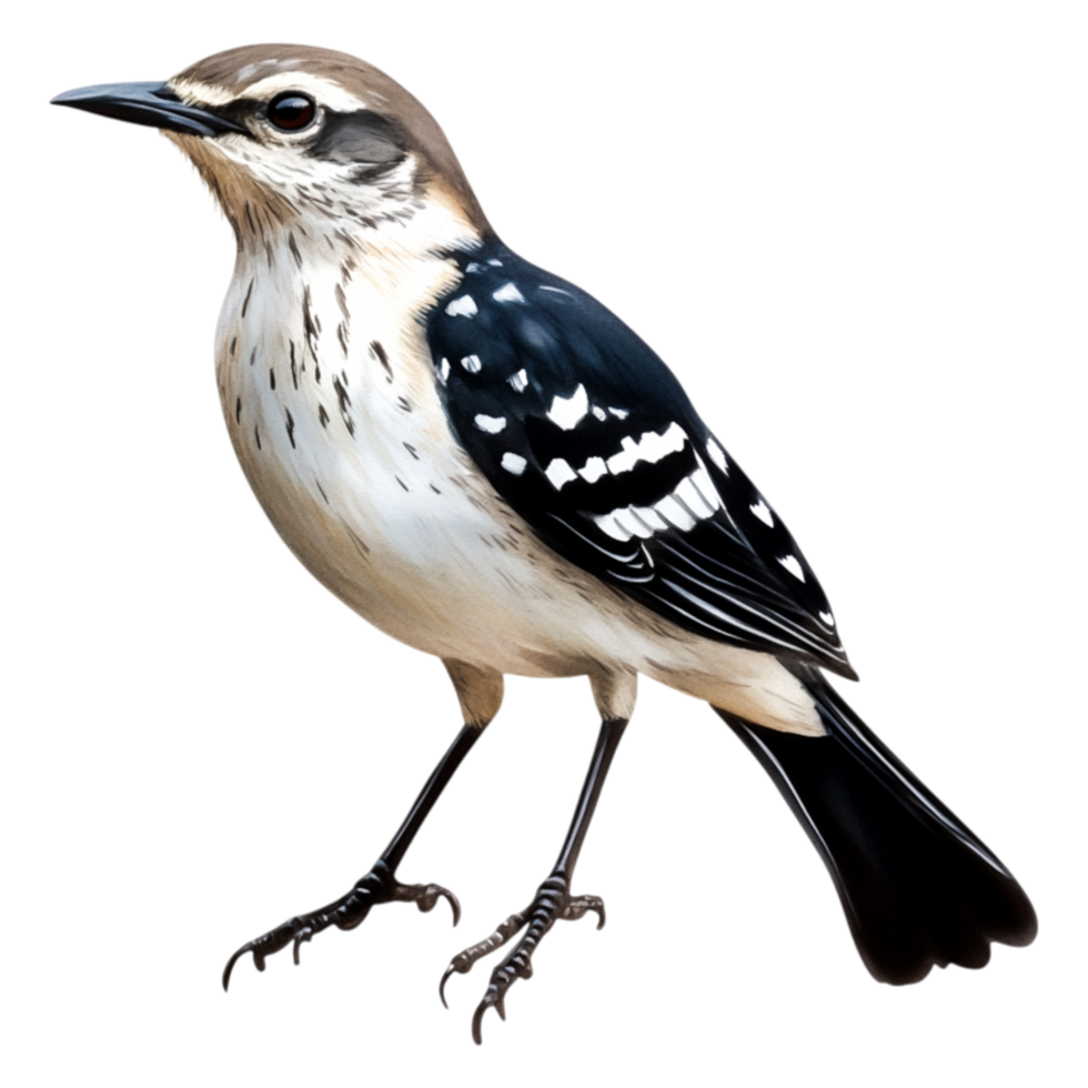Detailed Illustration of a Beautiful Songbird with Distinctive Markings png