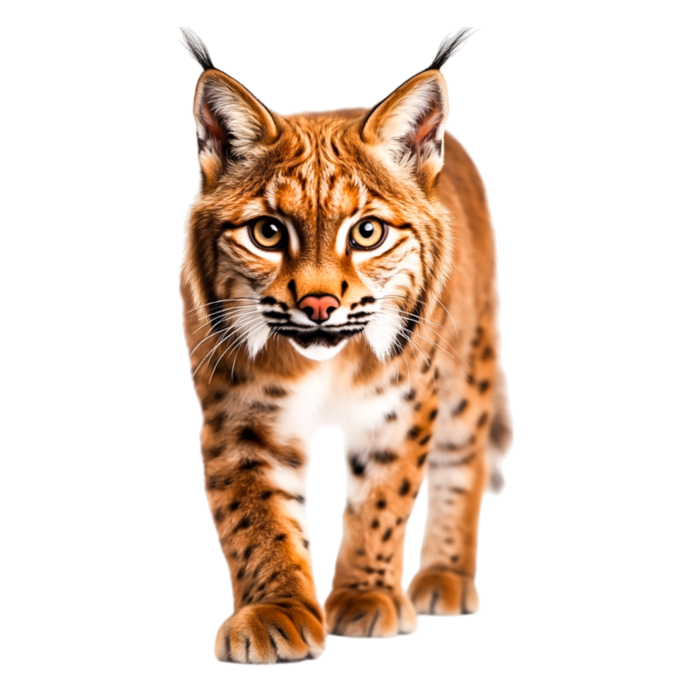 Captivating Wild Lynx Strolling Through Lush Green Forest Habitat png