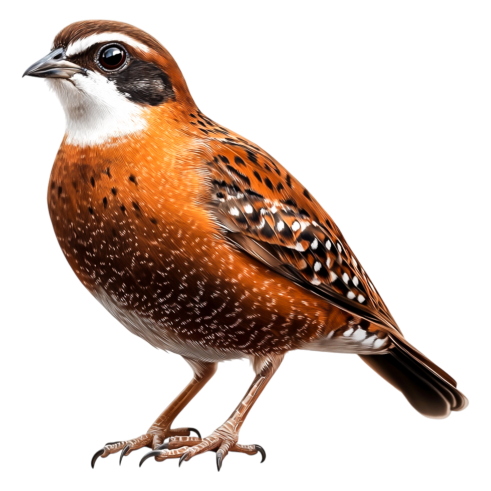 Detailed Study of a Colorful Bird with Rich Orange and Brown Feathers png