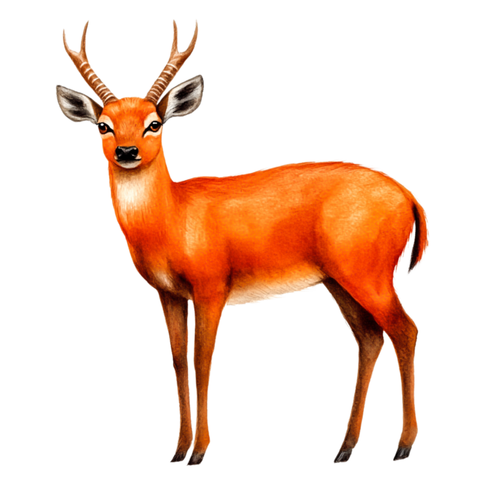 Elegant Orange Antelope Standing Gracefully in Nature Scene png