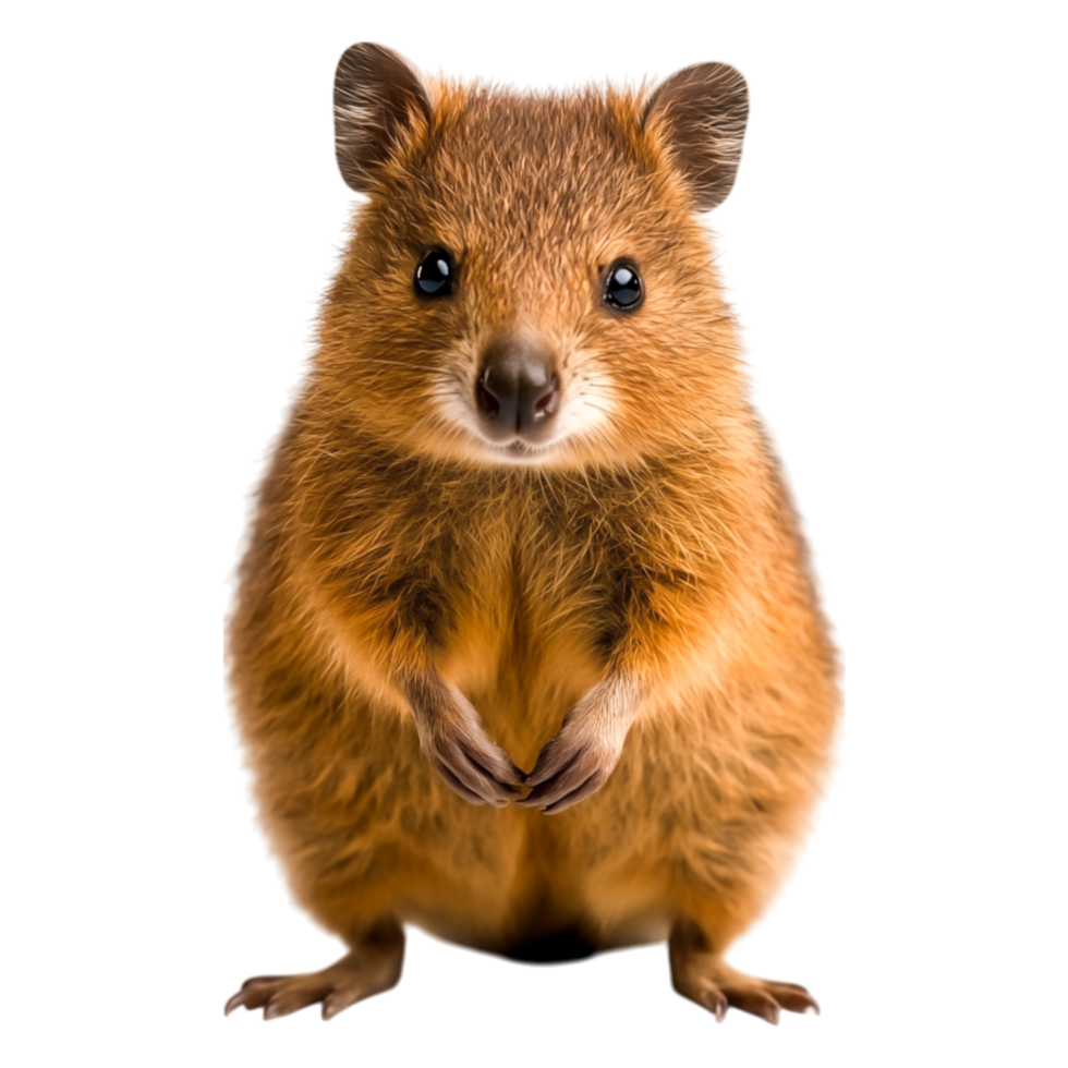 Cute small marsupial standing upright with soft fur and big eyes png