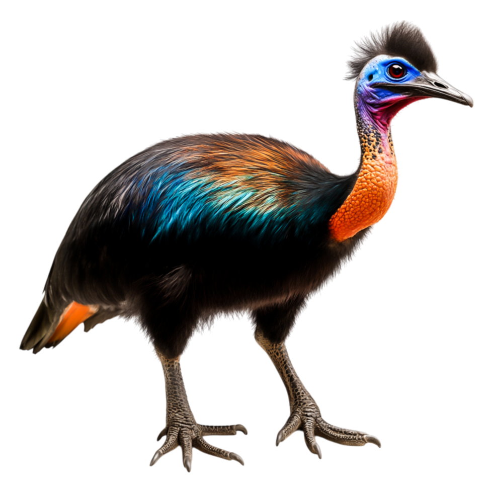 Vibrant Colorful Bird with Unique Feather Patterns and Features png