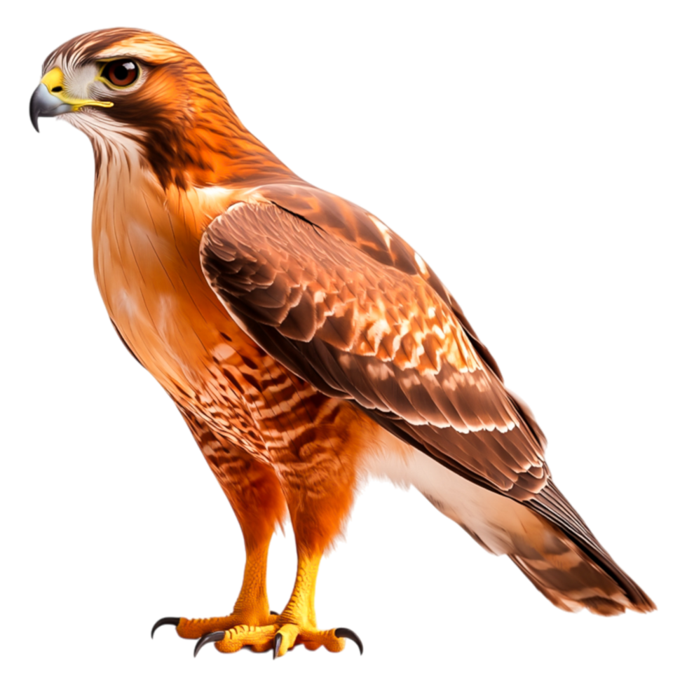 Detailed Portrait of a Majestic Red-tailed Hawk in Natural Posture png