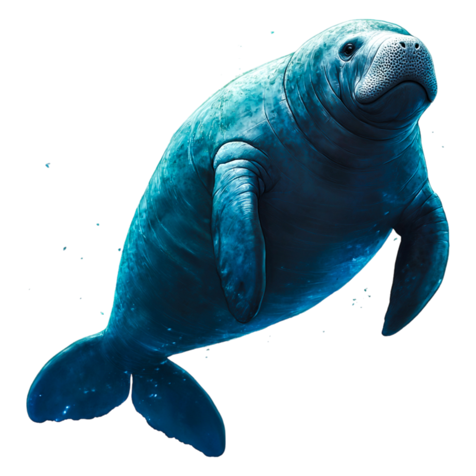 Gentle Manatee Swimming Gracefully in Clear Tropical Waters png