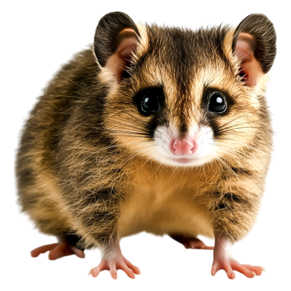 Cute small marsupial with large ears and expressive eyes in focus png