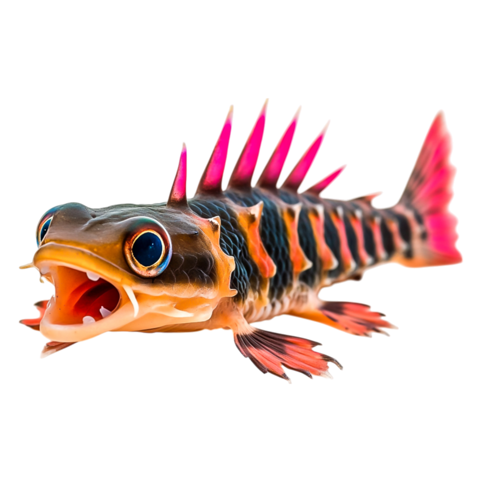 Colorful Freshwater Fish with Striking Patterns and Vibrant Fins png