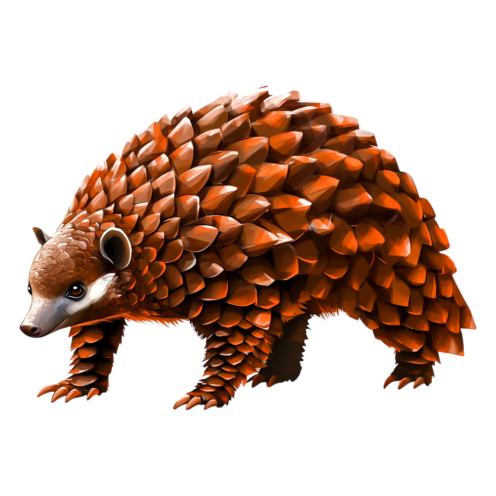 Colorful Armored Creature with Spiky Shell in Natural Habitat png