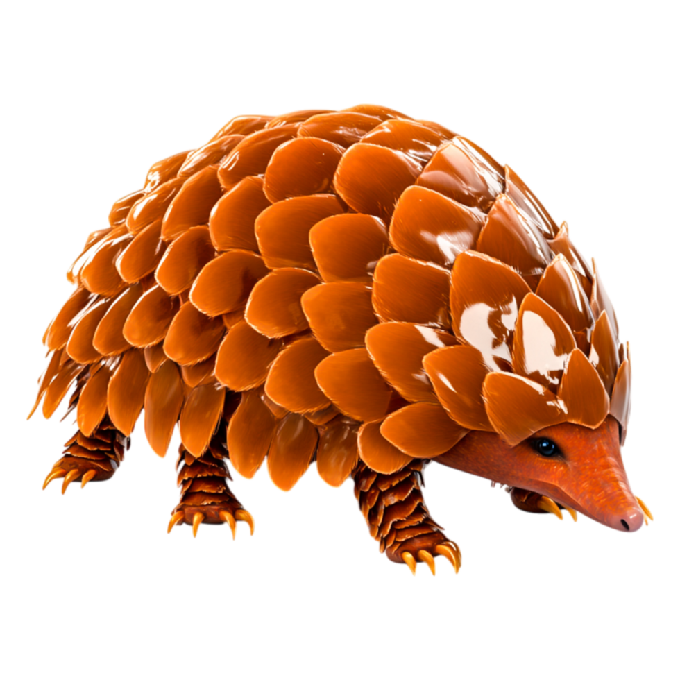 Realistic 3D Pangolin Model with Textured Scales and Details png
