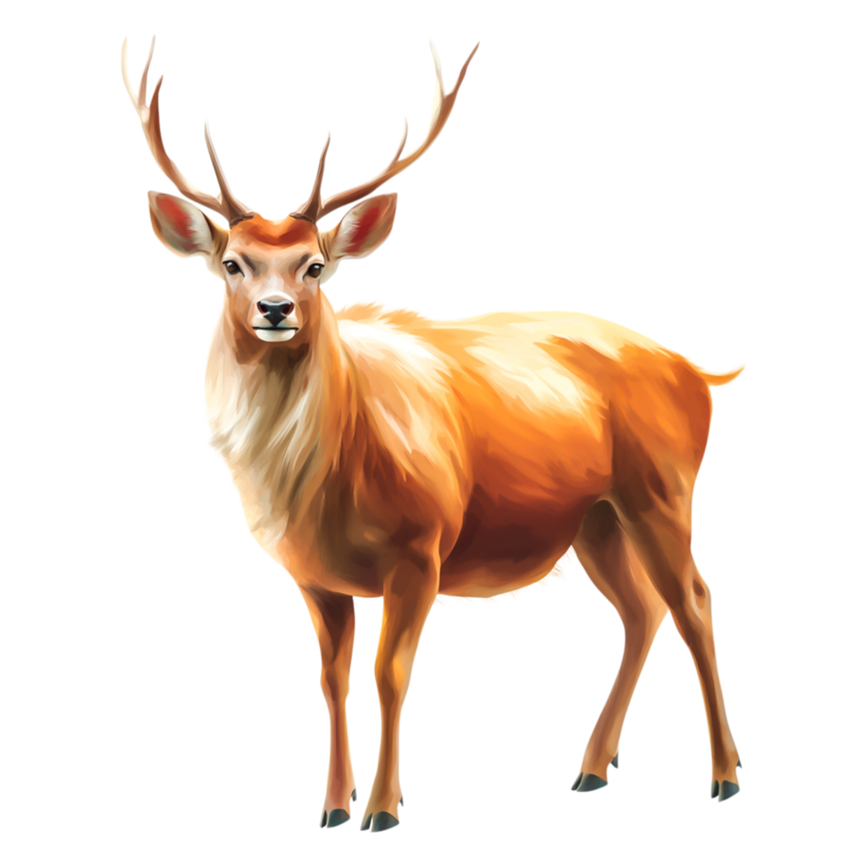 Majestic deer standing gracefully in a lush green forest setting png
