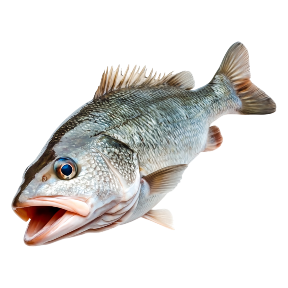 Realistic Freshwater Bass Fish with Detailed Texture and Colors png