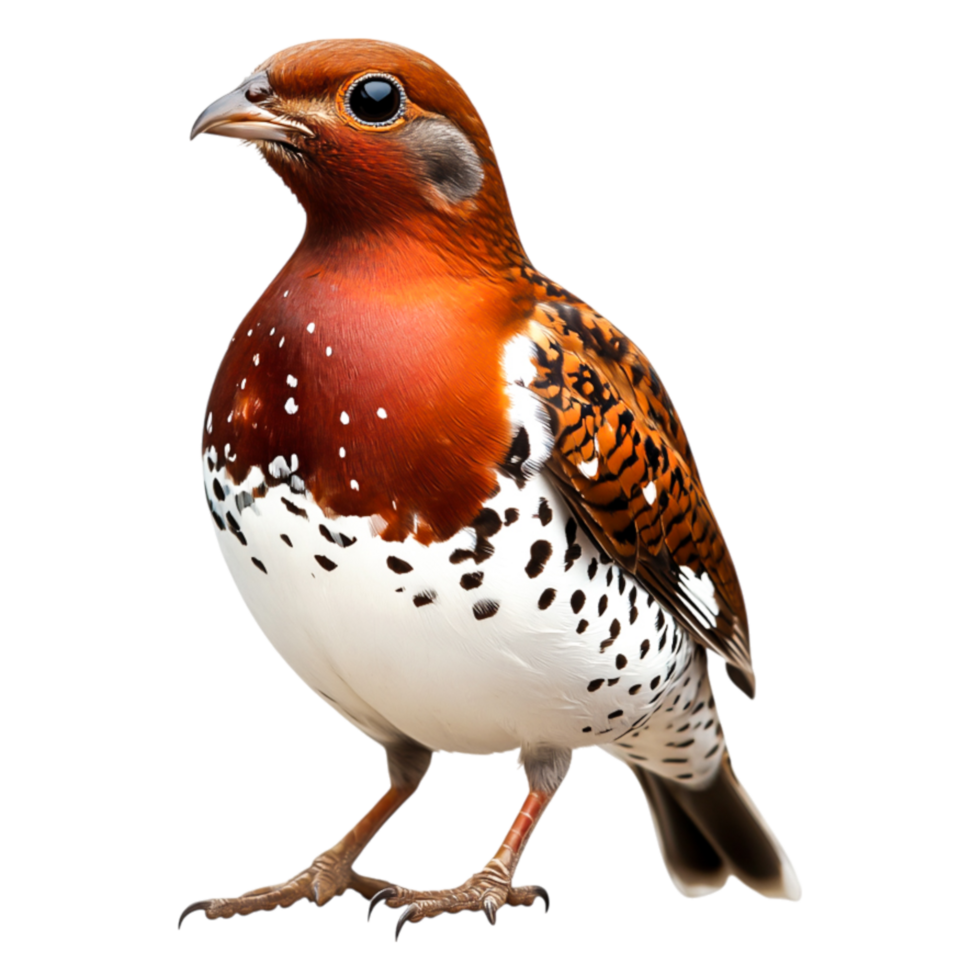 Colorful Bird with Unique Feather Patterns and Striking Appearance png