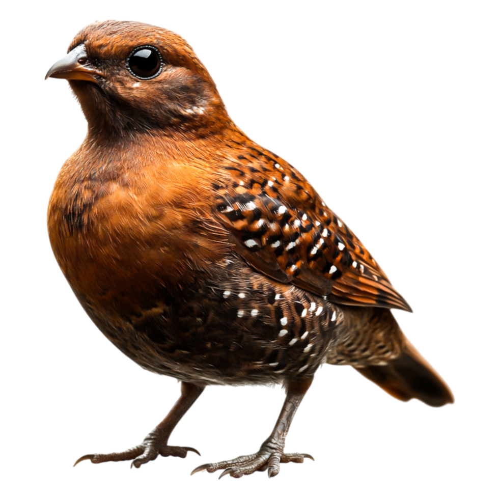 Vibrant Brown Bird with Intricate Feathers Perched Elegantly png