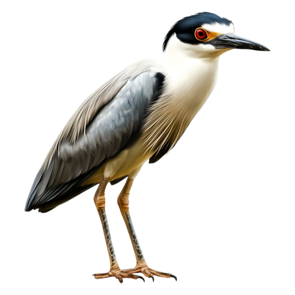 Intriguing Black-Crowned Night Heron with Striking Eyes and Feathers png